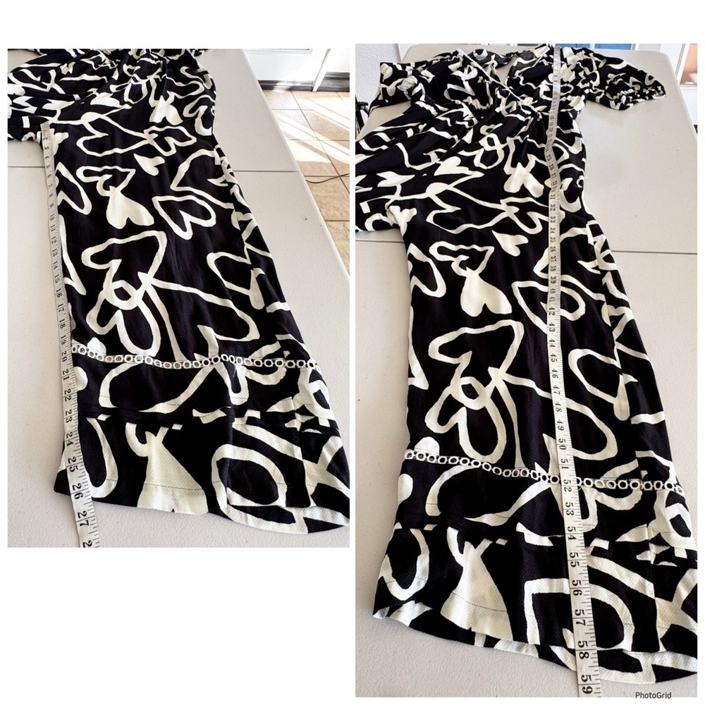 Black & White Graphic Wrap Jumpsuit - Picture 9 of 12